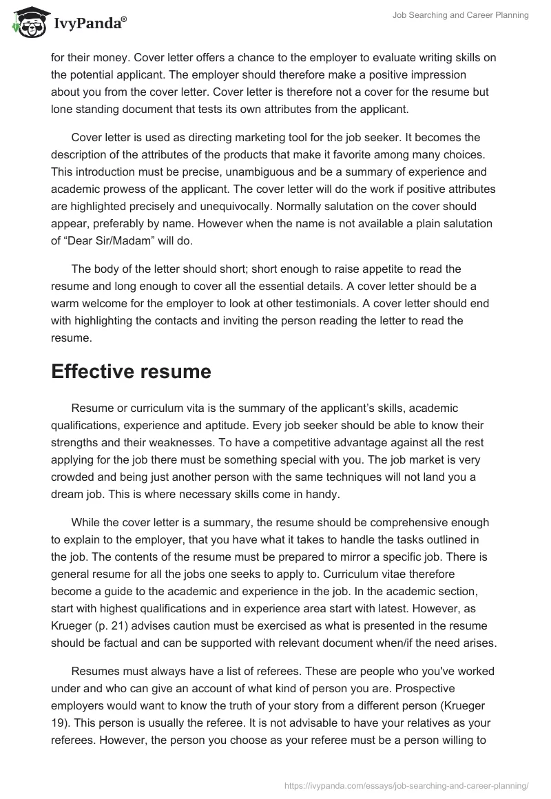 Job Searching and Career Planning. Page 5