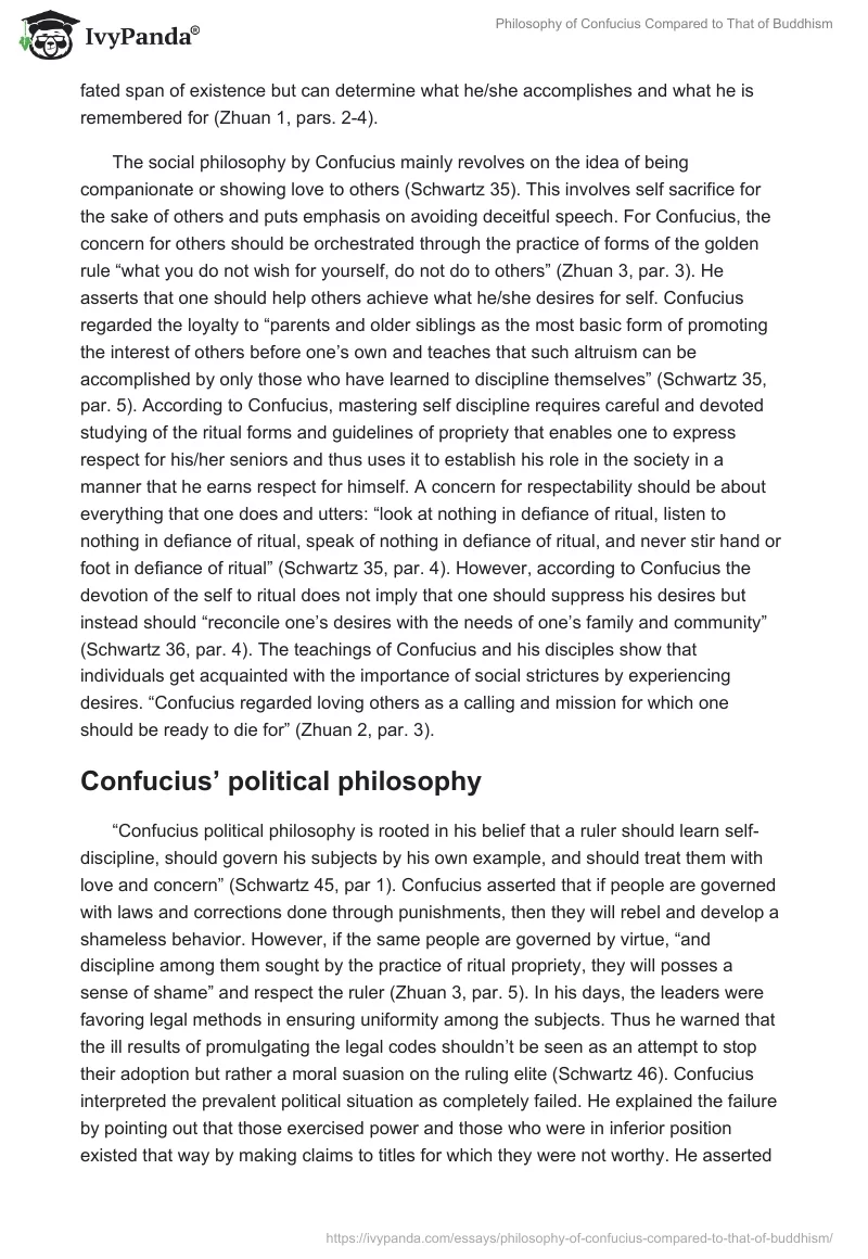 Philosophy of Confucius Compared to That of Buddhism. Page 2