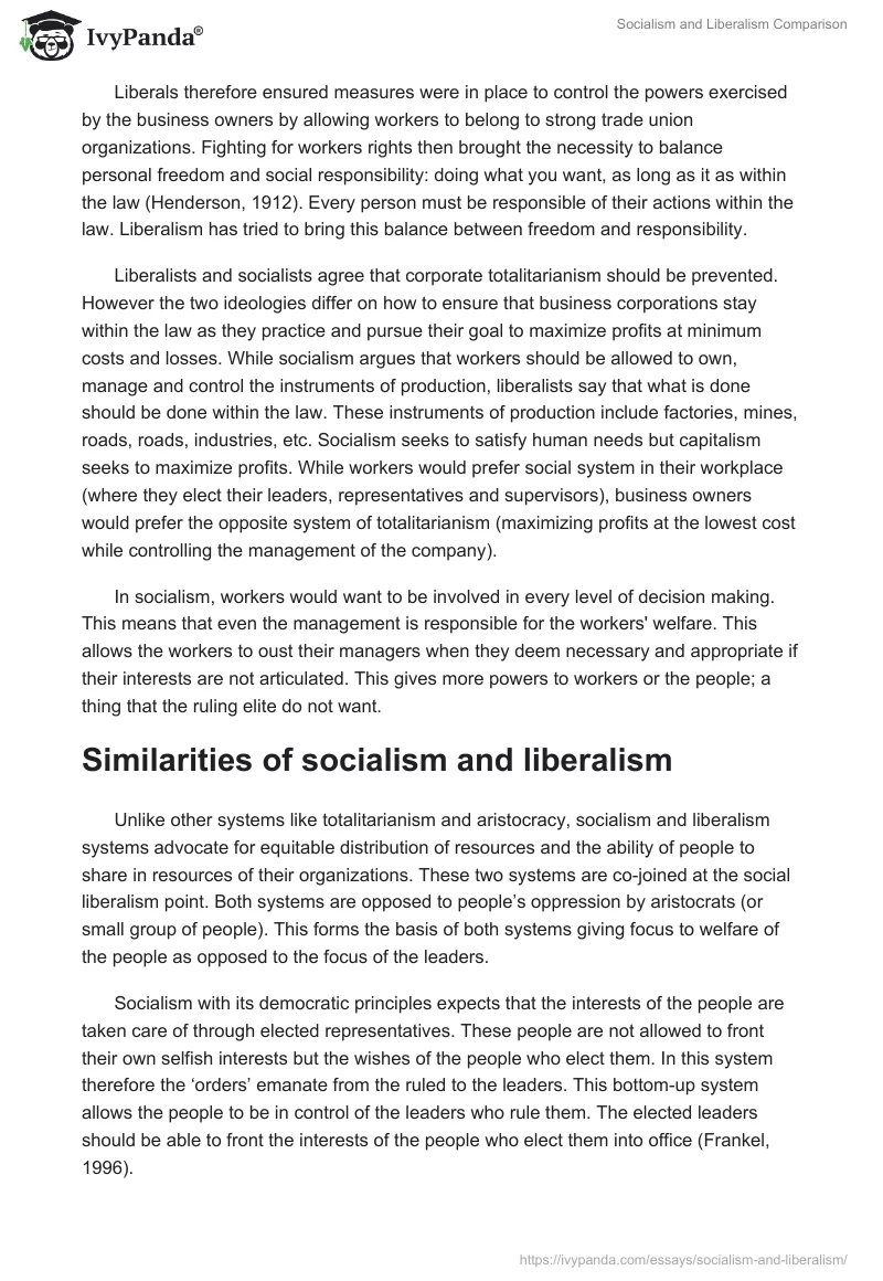 Socialism and Liberalism Comparison. Page 4