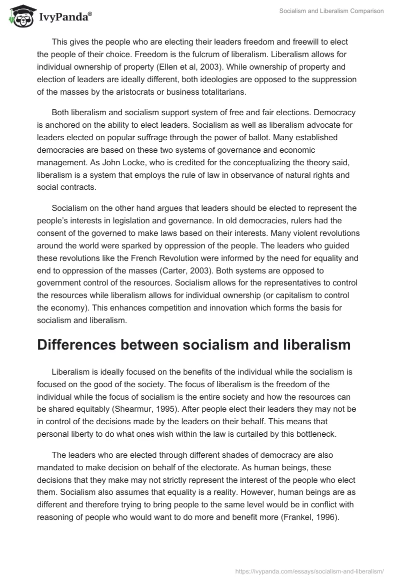 Socialism and Liberalism Comparison. Page 5