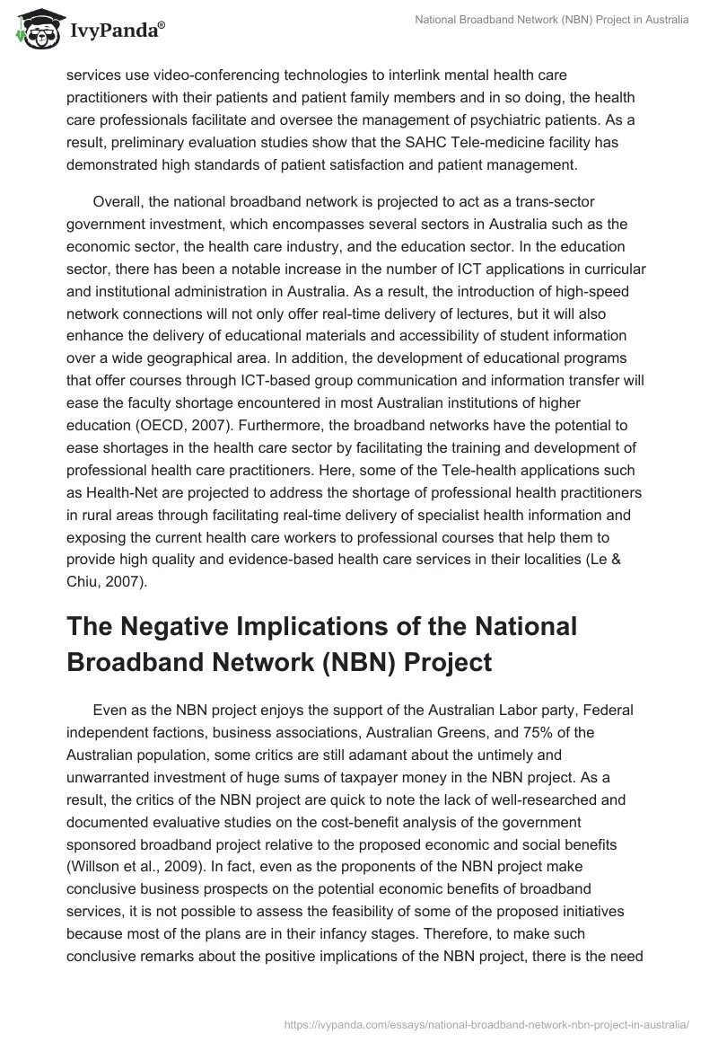 National Broadband Network (NBN) Project in Australia. Page 4