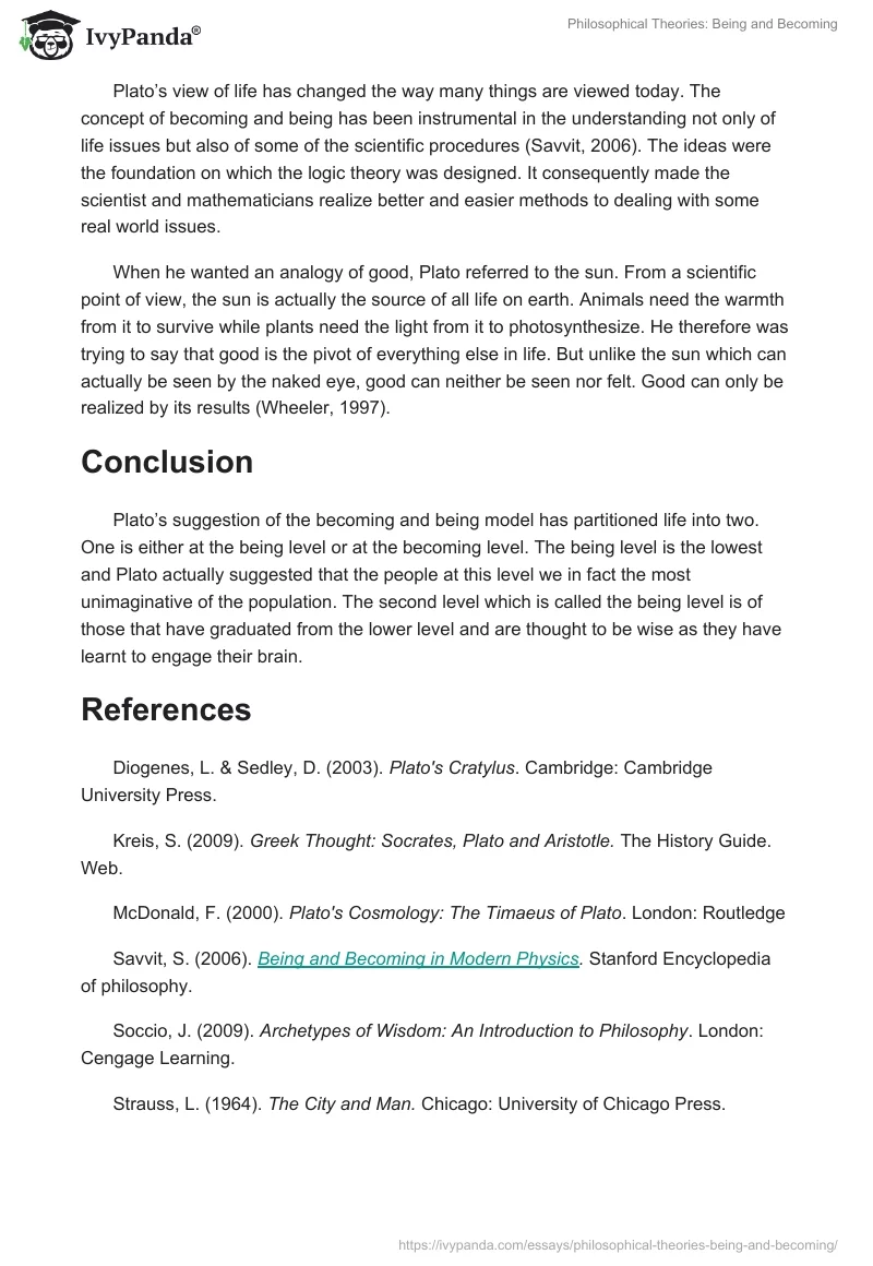 Philosophical Theories: Being and Becoming. Page 2