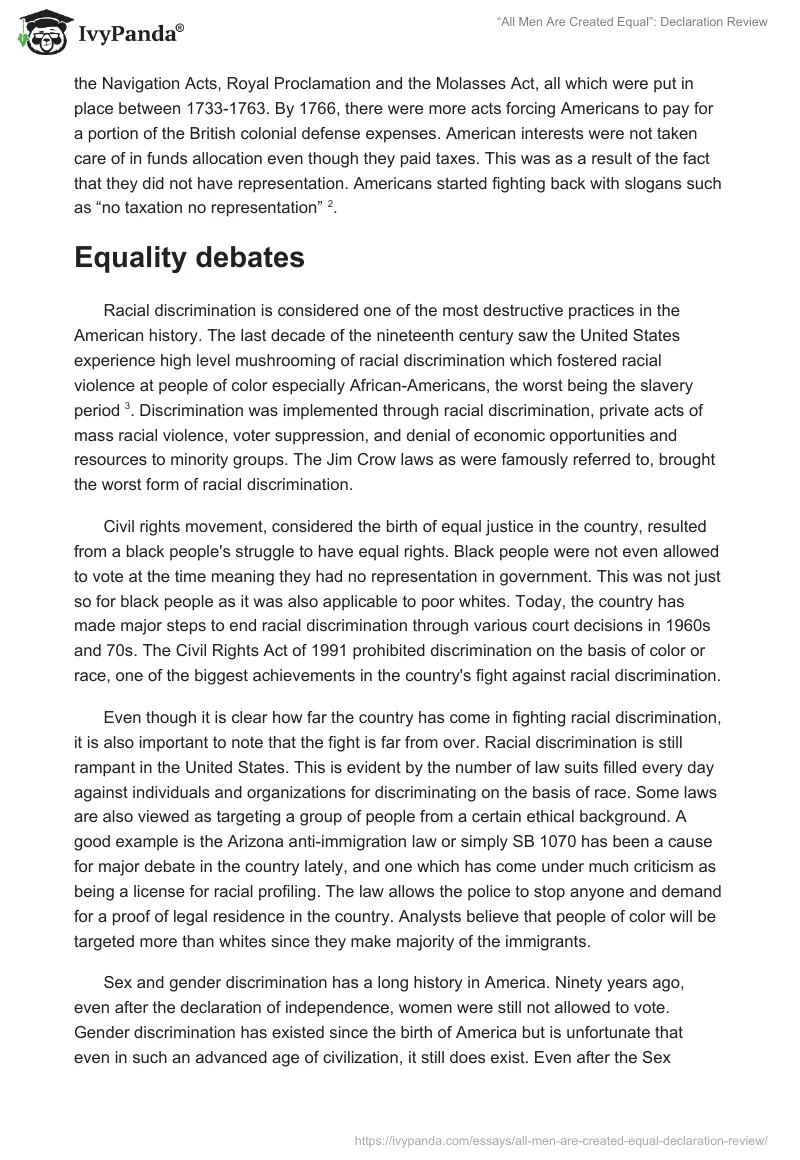 “All Men Are Created Equal”: Declaration Review. Page 2