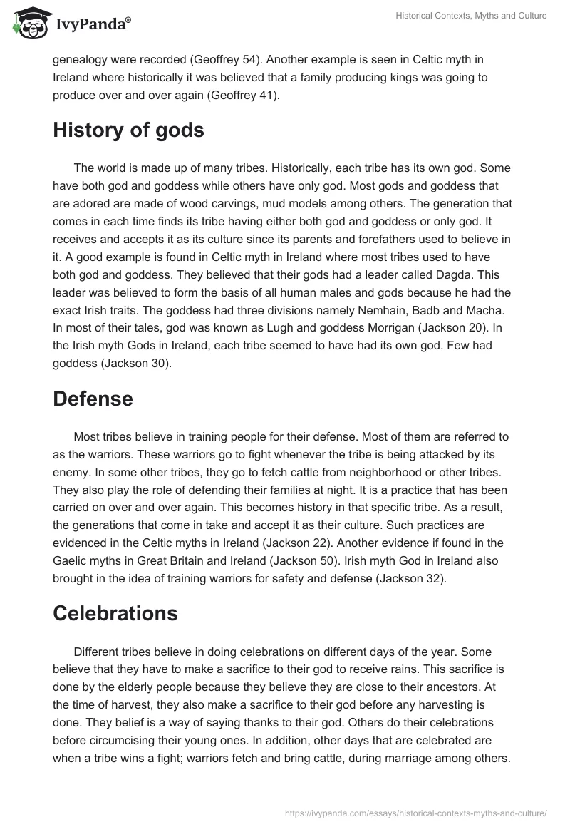 Historical Contexts, Myths and Culture. Page 2