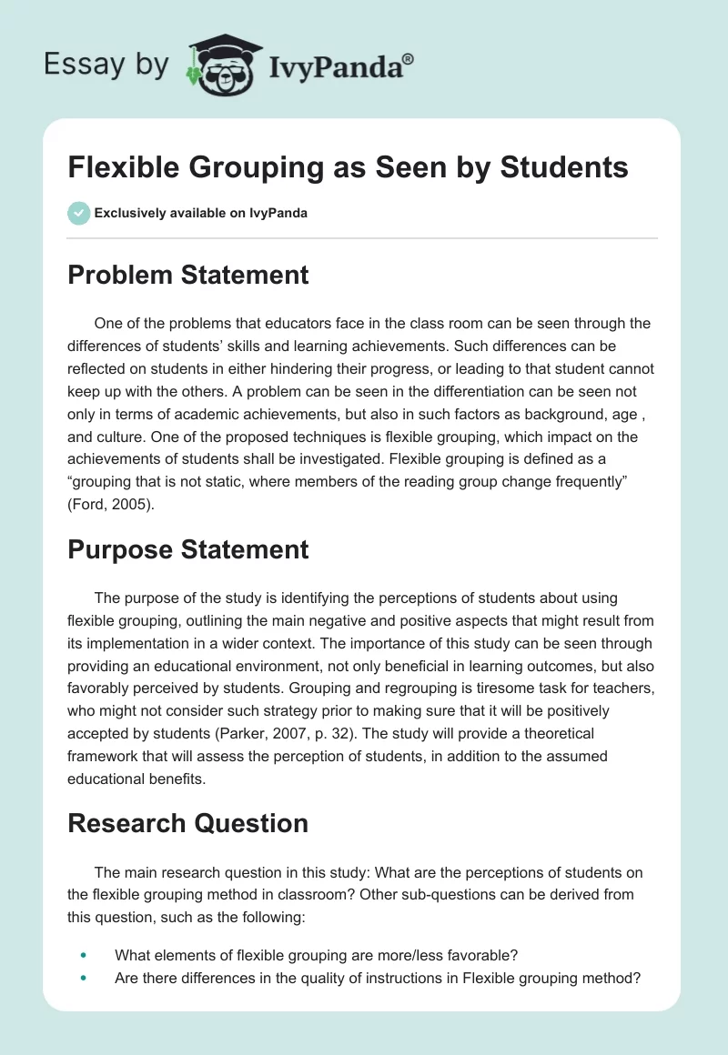 Flexible Grouping as Seen by Students. Page 1