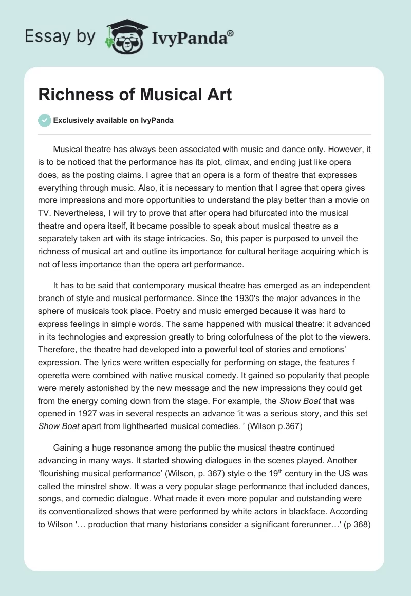 Richness of Musical Art. Page 1
