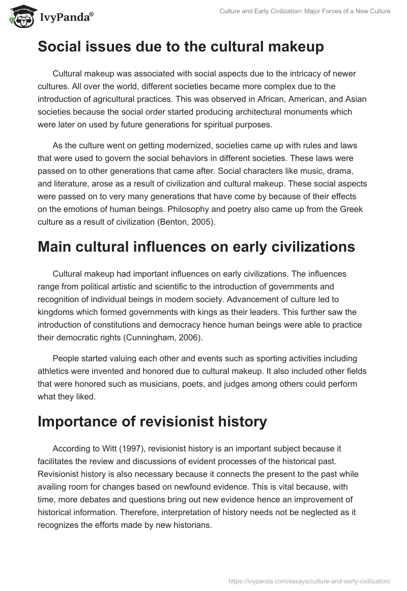 Culture and Early Civilization: Major Forces of a New Culture. Page 2