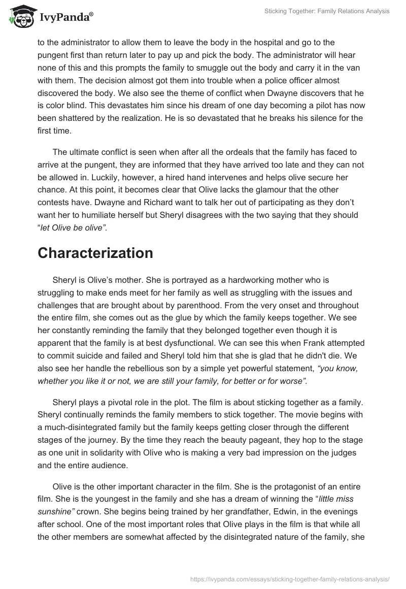 Sticking Together: Family Relations Analysis. Page 2