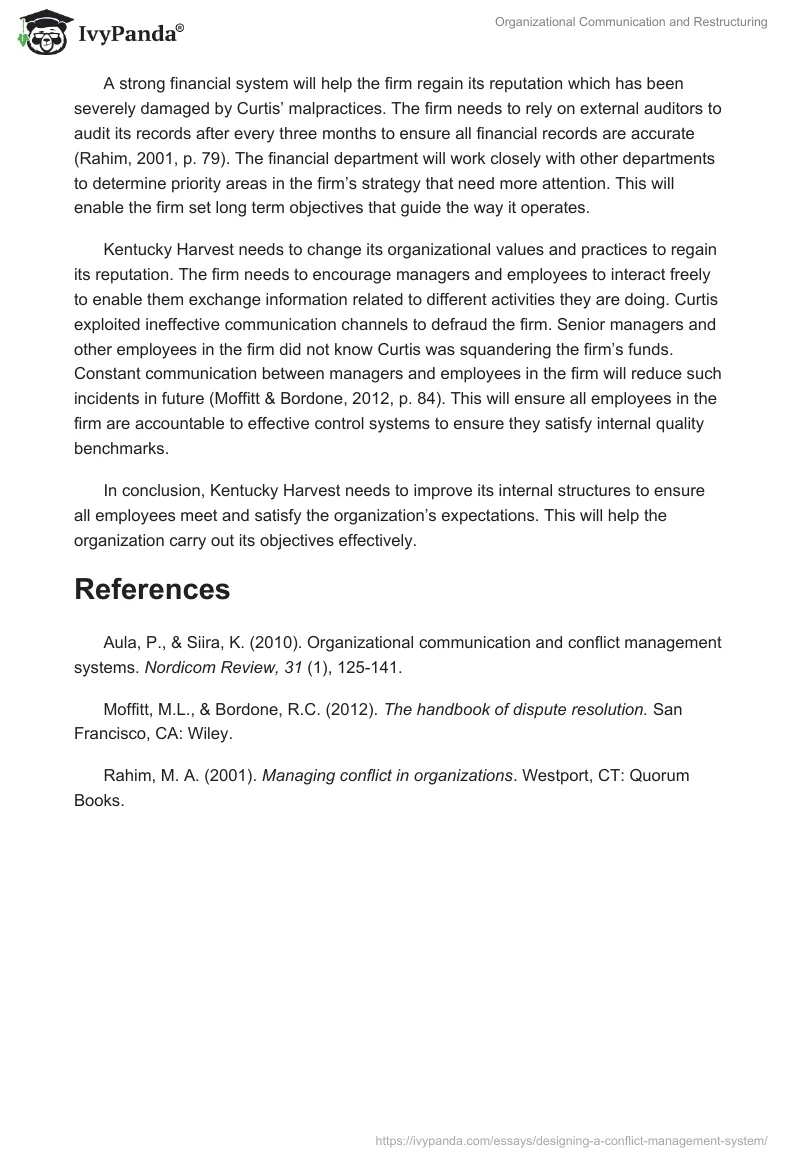Organizational Communication and Restructuring. Page 2