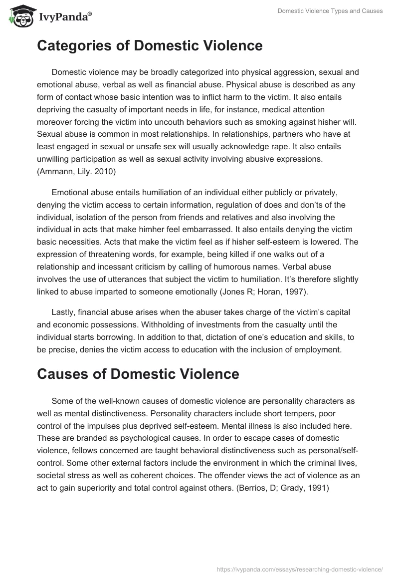 Domestic Violence Types and Causes. Page 2