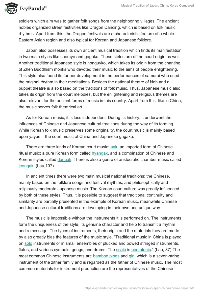 Musical Tradition of Japan, China, Korea Compared. Page 2