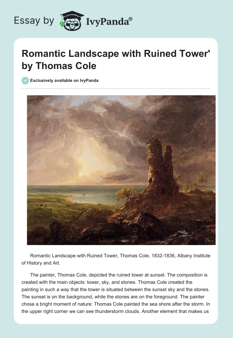 Romantic Landscape with Ruined Tower' by Thomas Cole. Page 1
