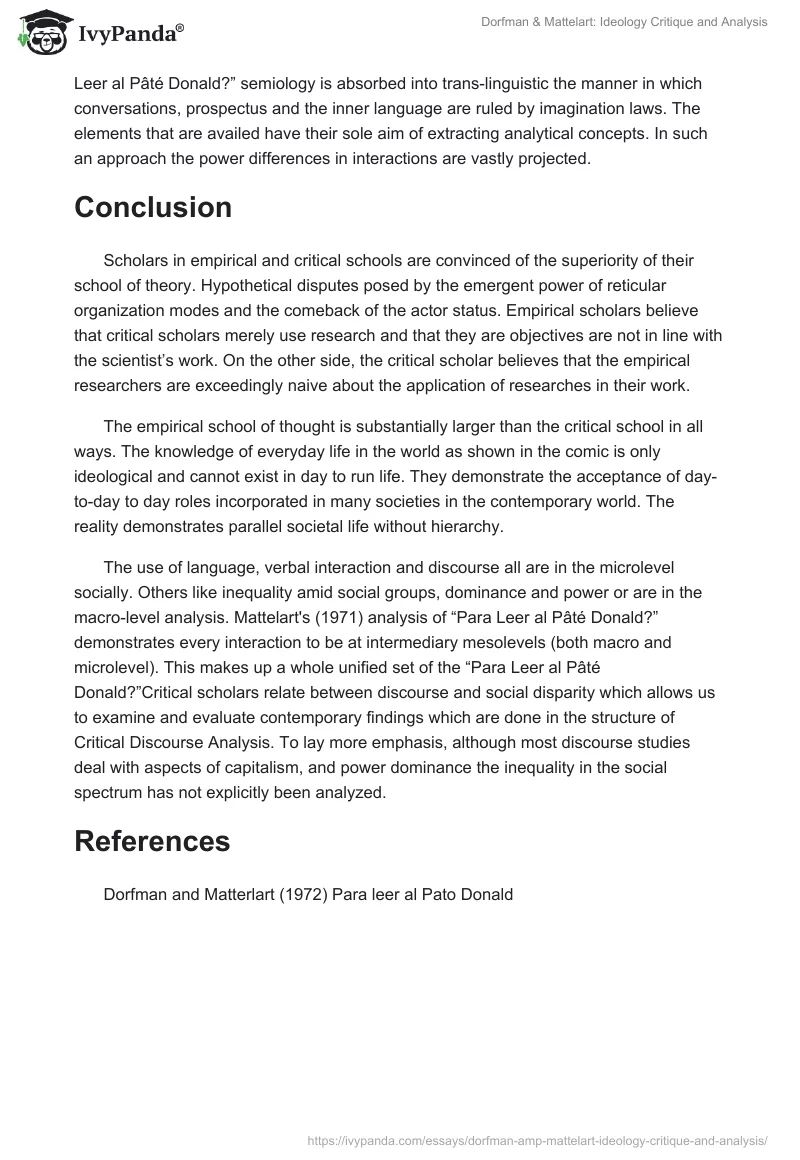 Dorfman & Mattelart: Ideology Critique and Analysis. Page 5