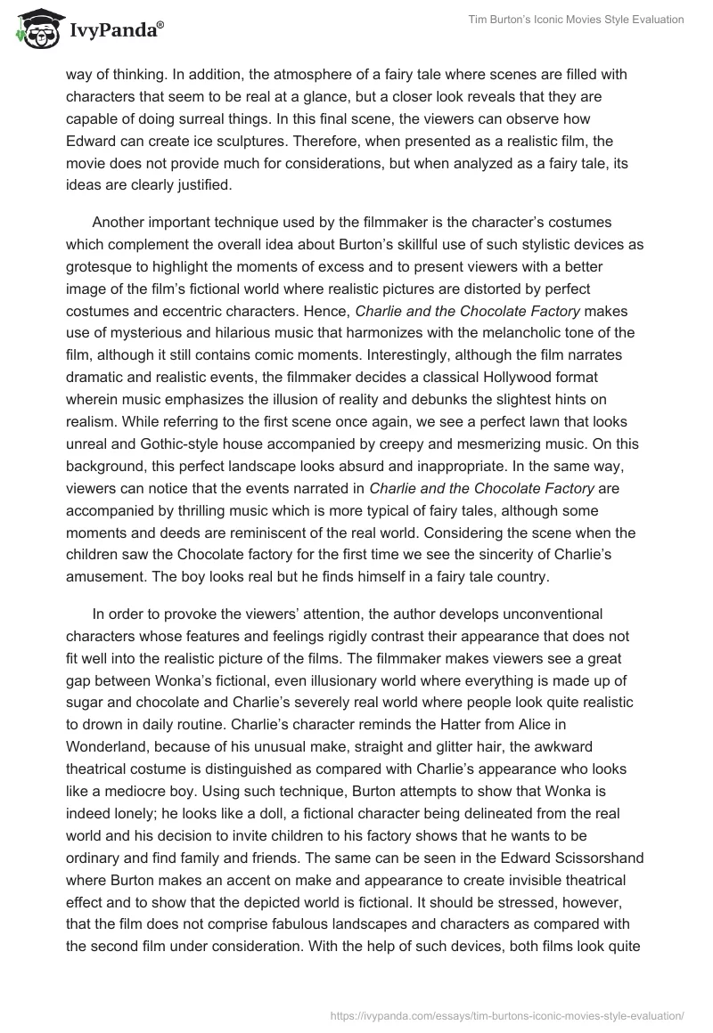 Tim Burton’s Iconic Movies Style Evaluation. Page 2