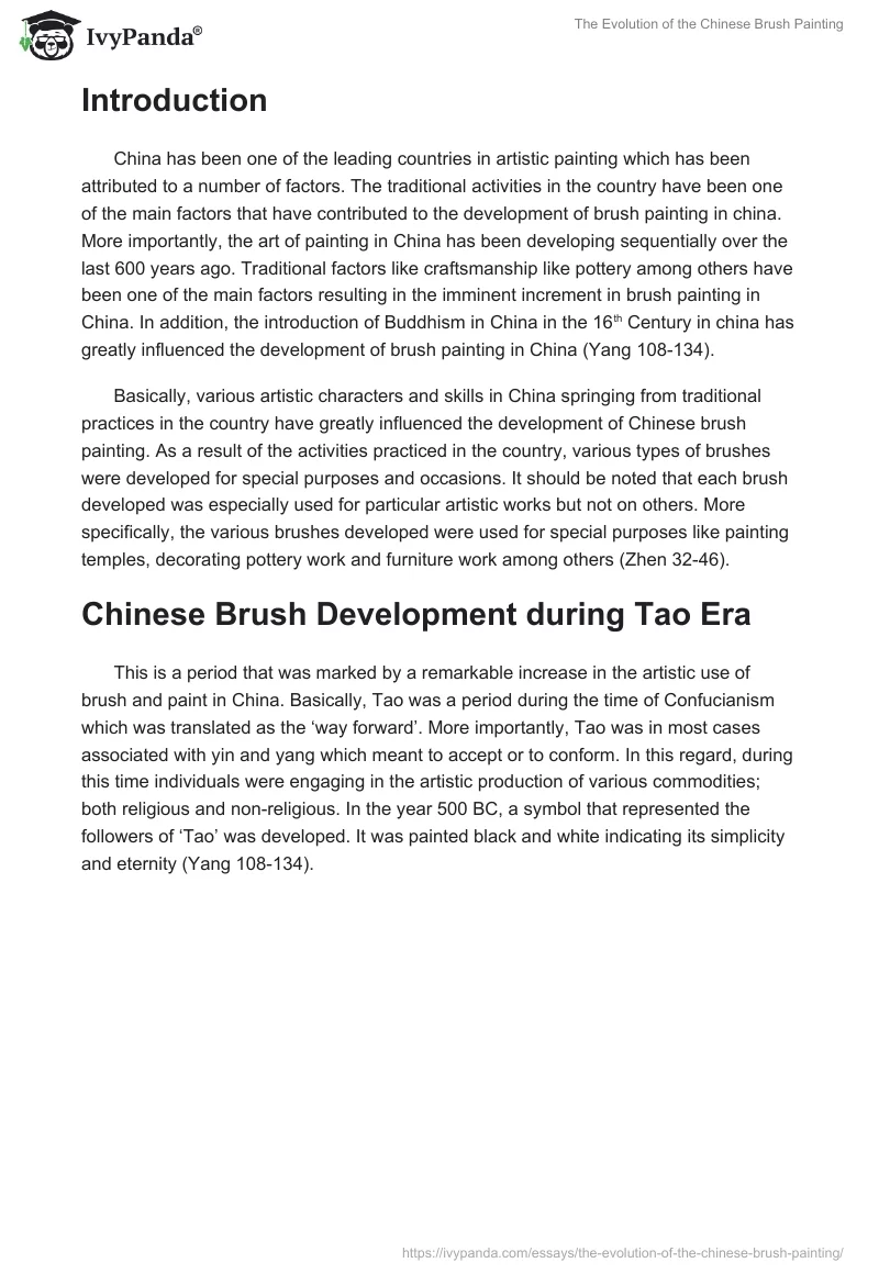 The Evolution of the Chinese Brush Painting. Page 2