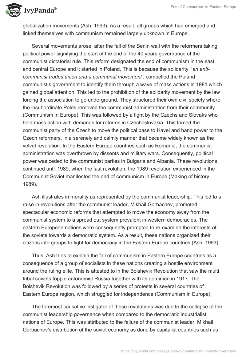 communism in eastern europe essay