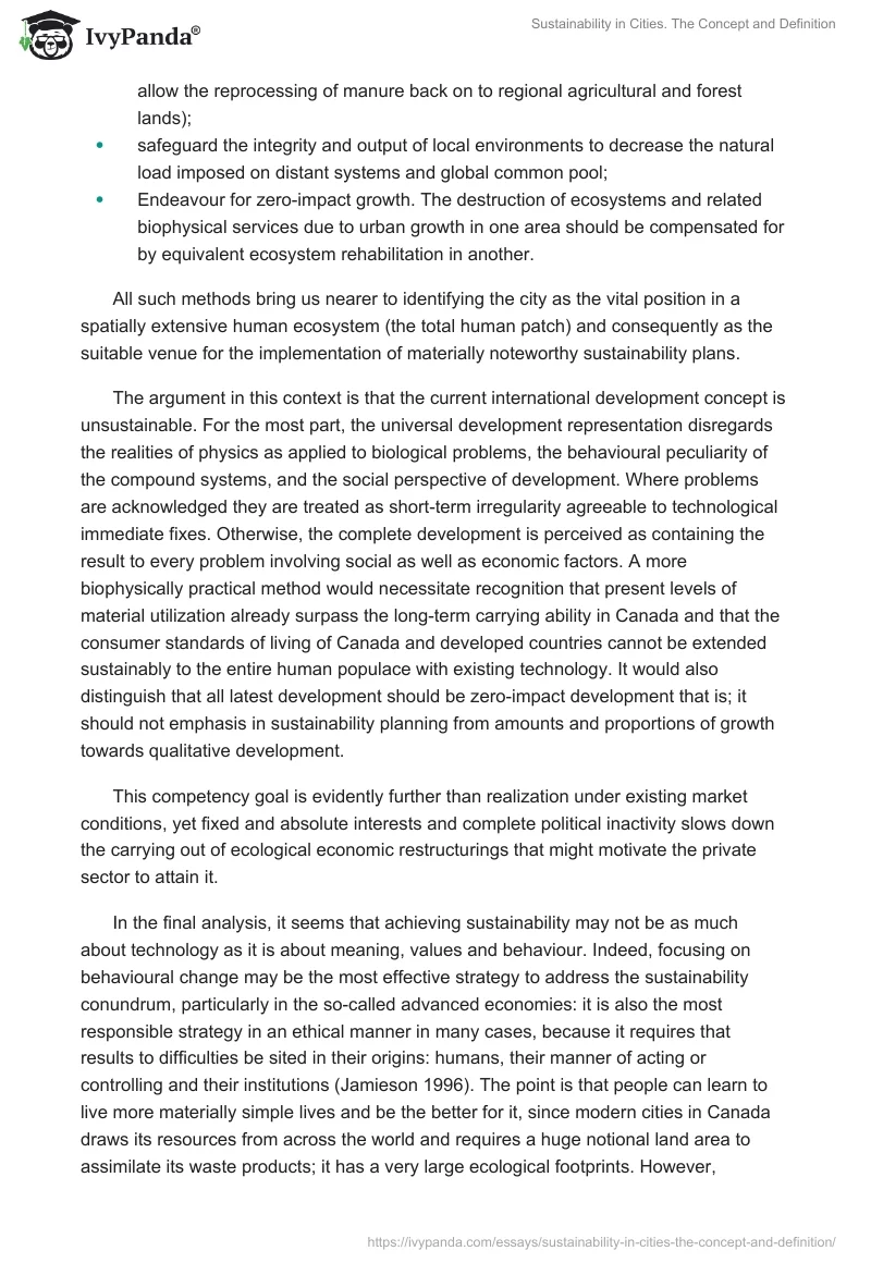 Sustainability in Cities. The Concept and Definition. Page 3