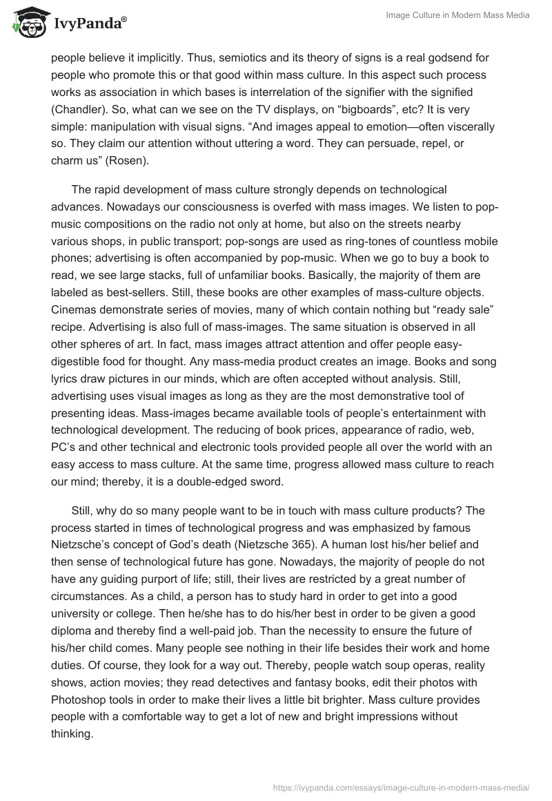 Image Culture in Modern Mass Media. Page 2