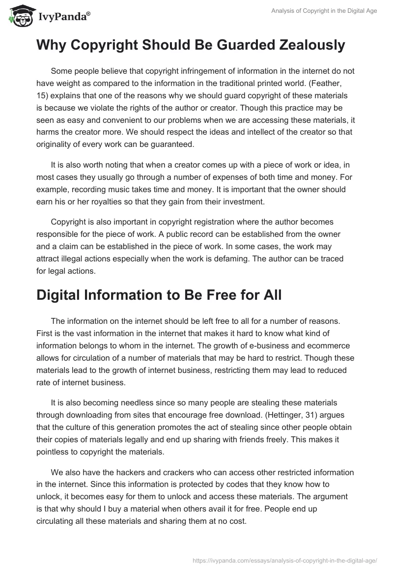 Analysis of Copyright in the Digital Age. Page 2