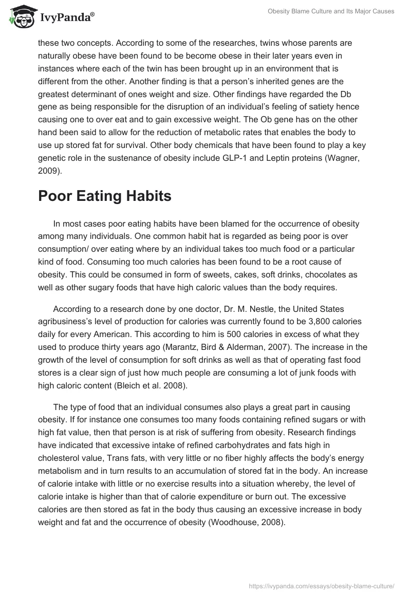 Obesity Blame Culture and Its Major Causes. Page 3