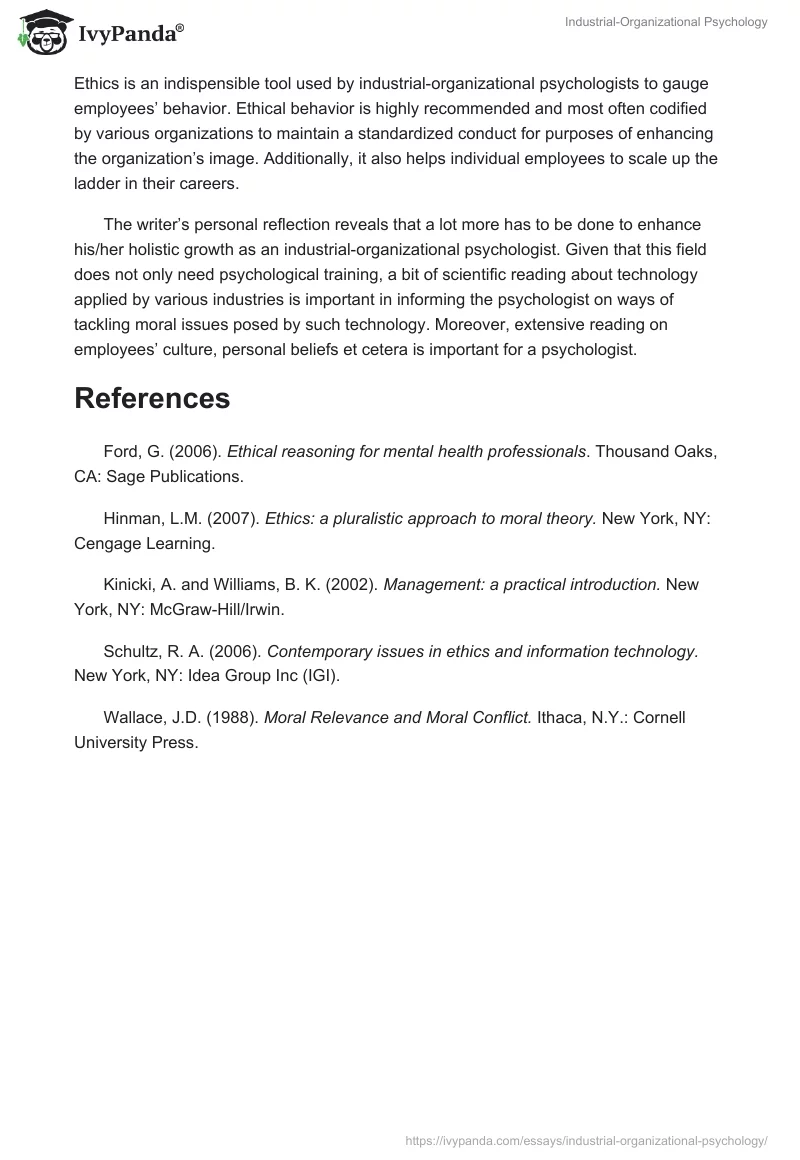 Industrial-Organizational Psychology. Page 5