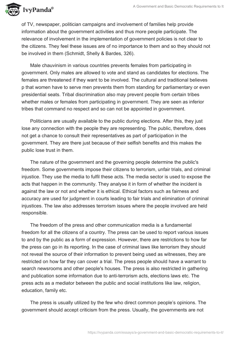 A Government and Basic Democratic Requirements to It. Page 2