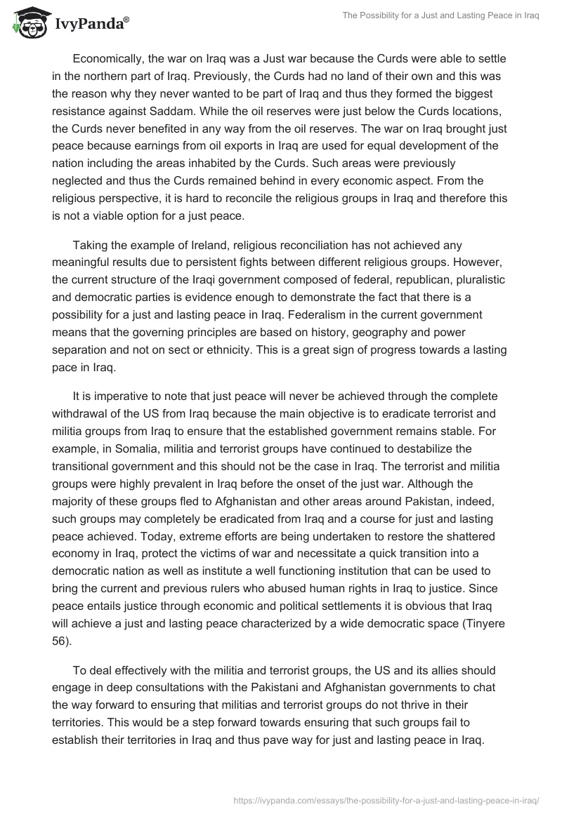 The Possibility for a Just and Lasting Peace in Iraq. Page 3