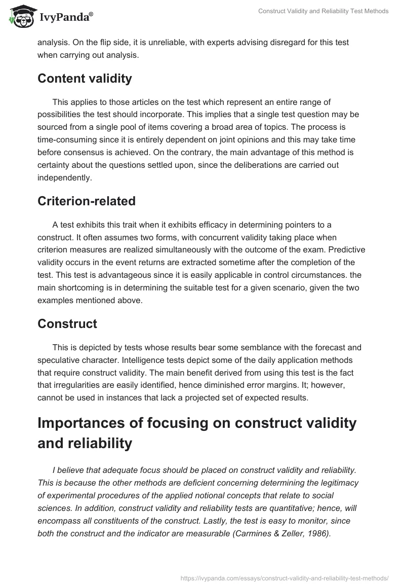 Construct Validity and Reliability Test Methods. Page 3