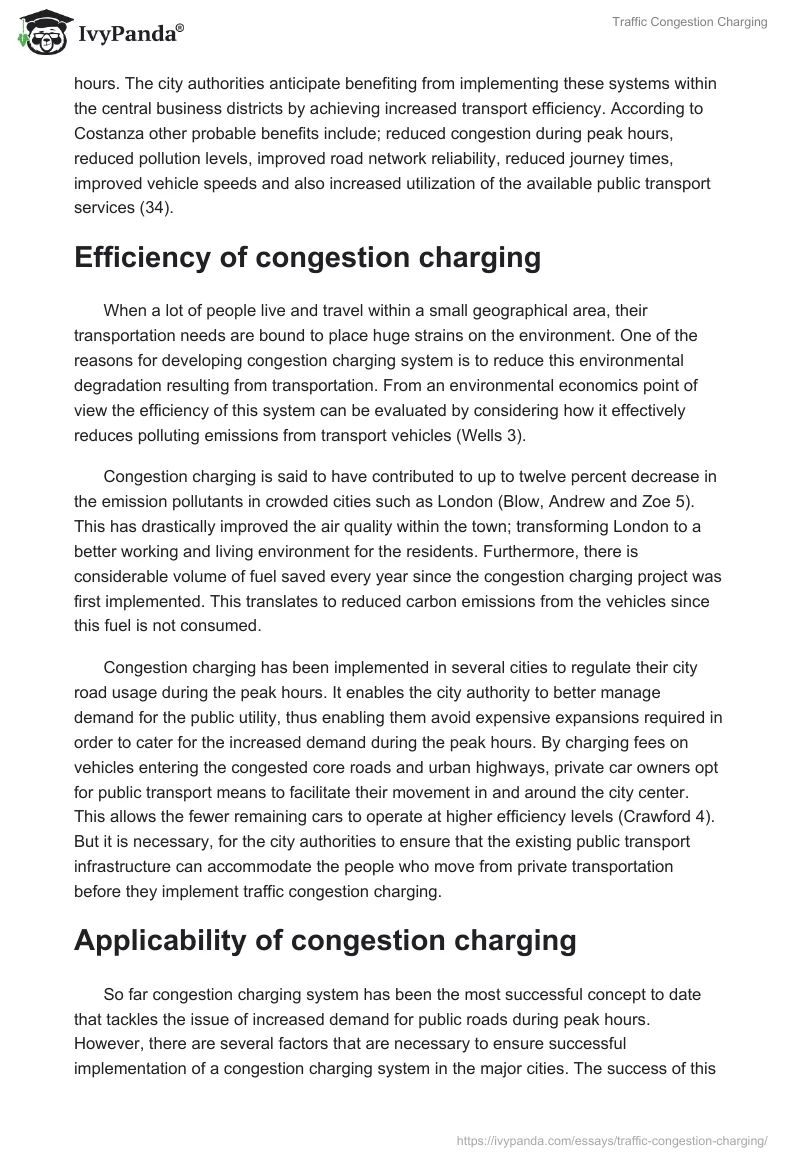Traffic Congestion Charging. Page 2