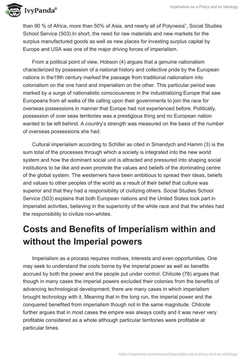 Imperialism as a Policy and an Ideology. Page 2