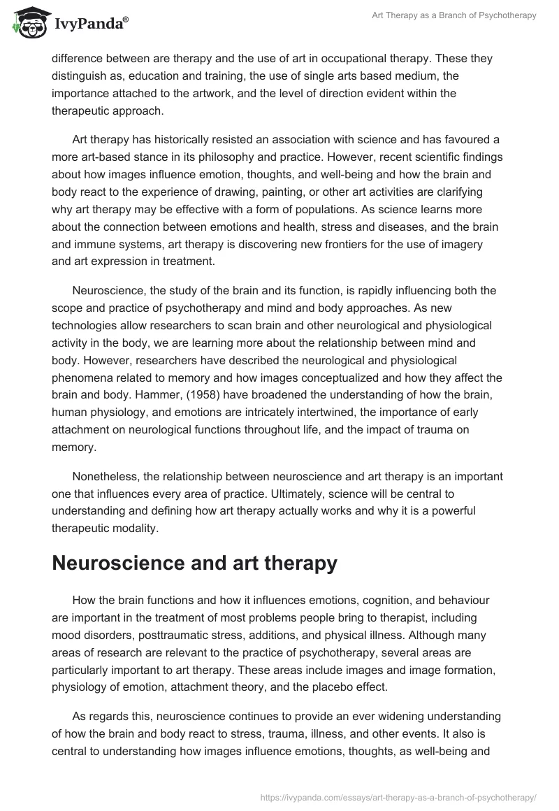Art Therapy as a Branch of Psychotherapy. Page 5