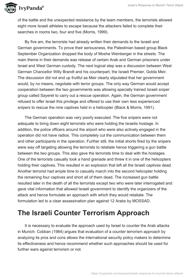 Israel’s Response to Munich Terror Attack. Page 2