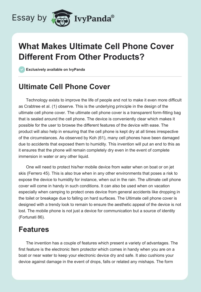 What Makes Ultimate Cell Phone Cover Different From Other Products?. Page 1