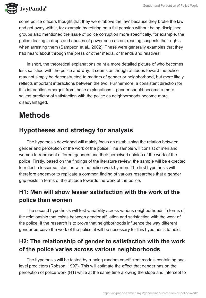 Gender and Perception of Police Work. Page 5