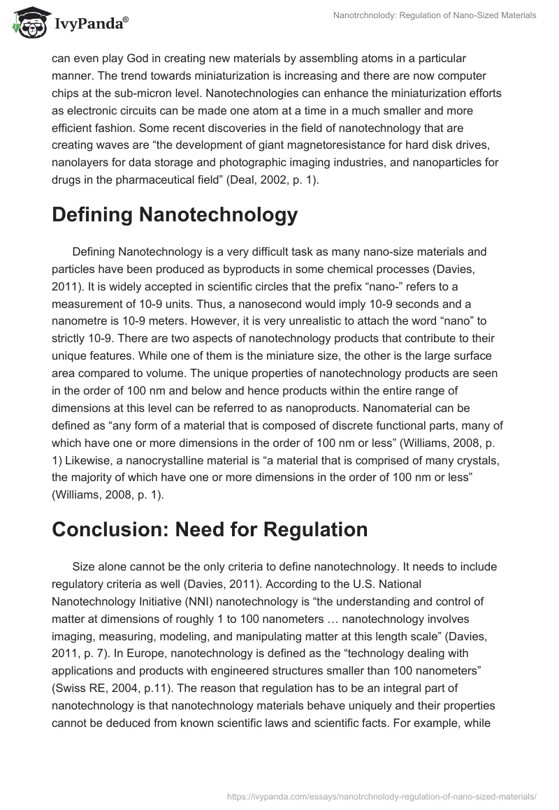 Nanotrchnolody: Regulation of Nano-Sized Materials. Page 3