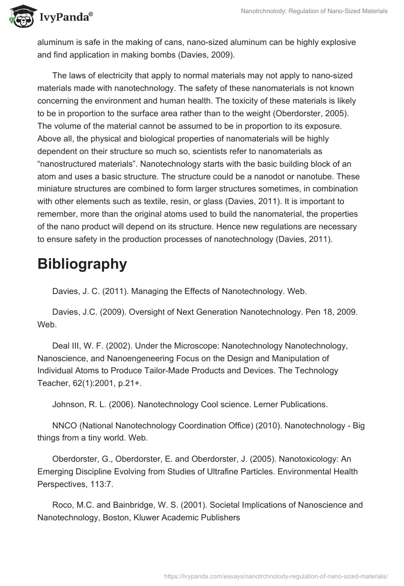 Nanotrchnolody: Regulation of Nano-Sized Materials. Page 4