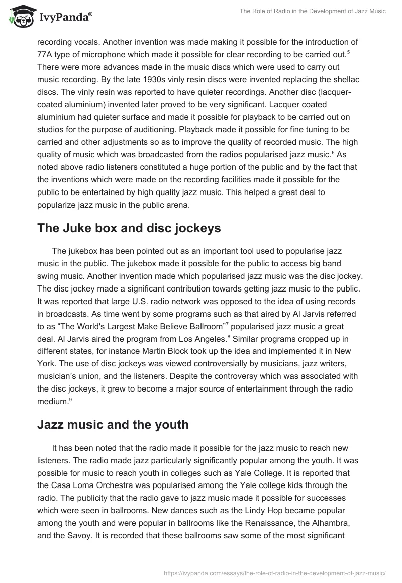 The Role of Radio in the Development of Jazz Music. Page 3