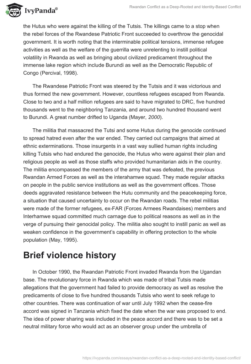 Rwandan Conflict as a Deep-Rooted and Identity-Based Conflict. Page 3