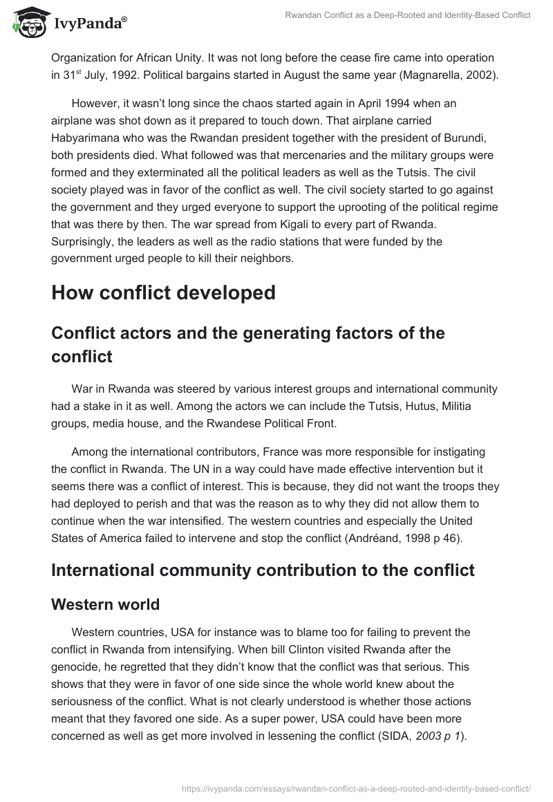 Rwandan Conflict as a Deep-Rooted and Identity-Based Conflict. Page 4