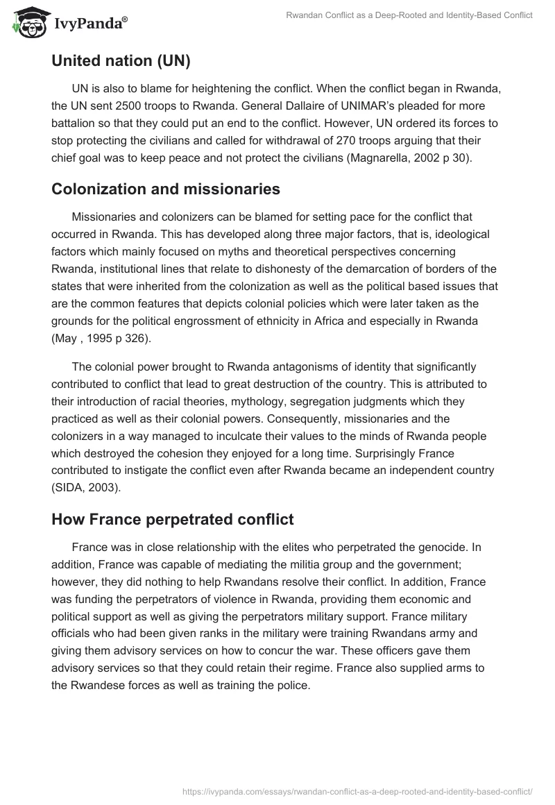 Rwandan Conflict as a Deep-Rooted and Identity-Based Conflict. Page 5