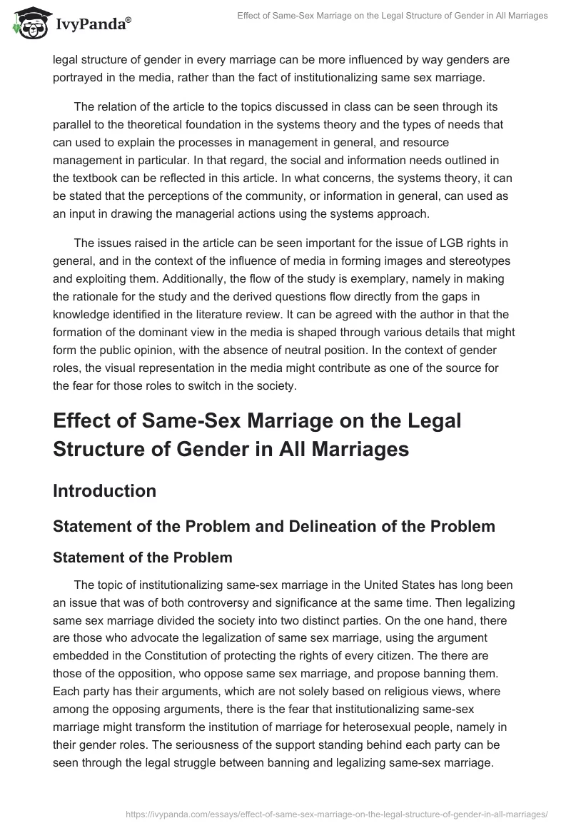 Effect of Same-Sex Marriage on the Legal Structure of Gender in All Marriages. Page 4