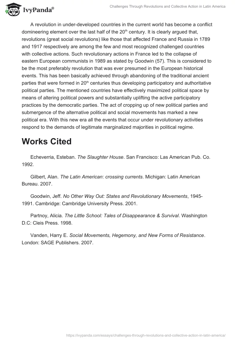 Challenges Through Revolutions and Collective Action in Latin America. Page 3