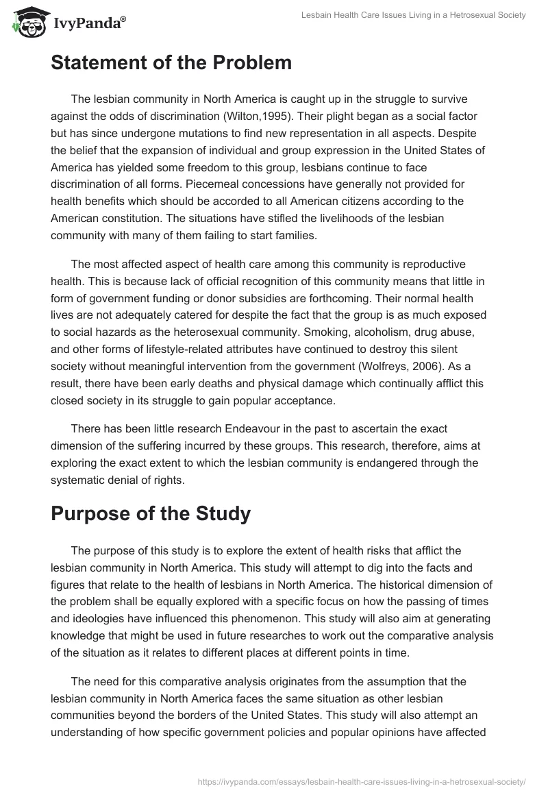 Lesbain Health Care Issues Living in a Hetrosexual Society. Page 2