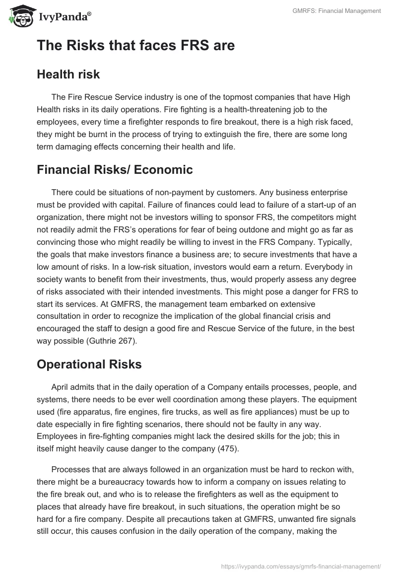 GMRFS: Financial Management. Page 2