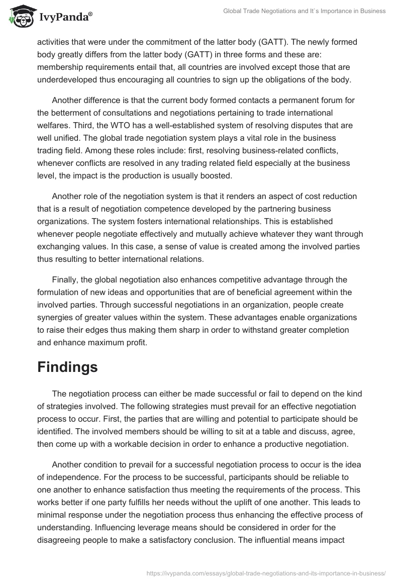 Global Trade Negotiations and It's Importance in Business. Page 2