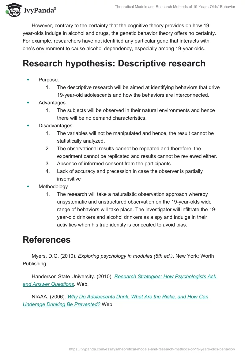 Theoretical Models and Research Methods of 19-Years-Olds` Behavior. Page 2