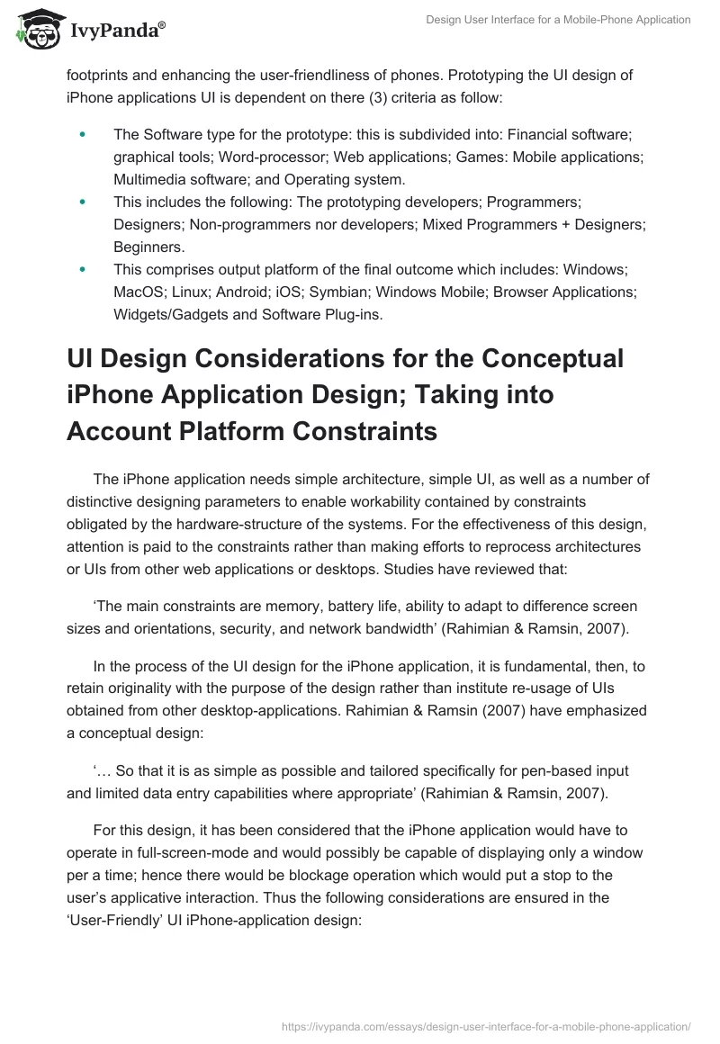 Design User Interface for a Mobile-Phone Application. Page 4