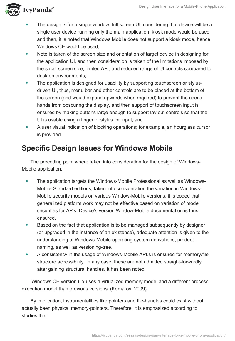 Design User Interface for a Mobile-Phone Application. Page 5