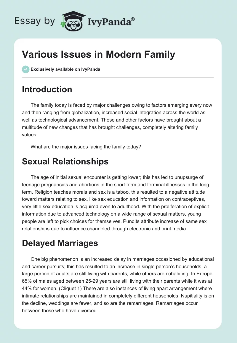 Various Issues in Modern Family. Page 1