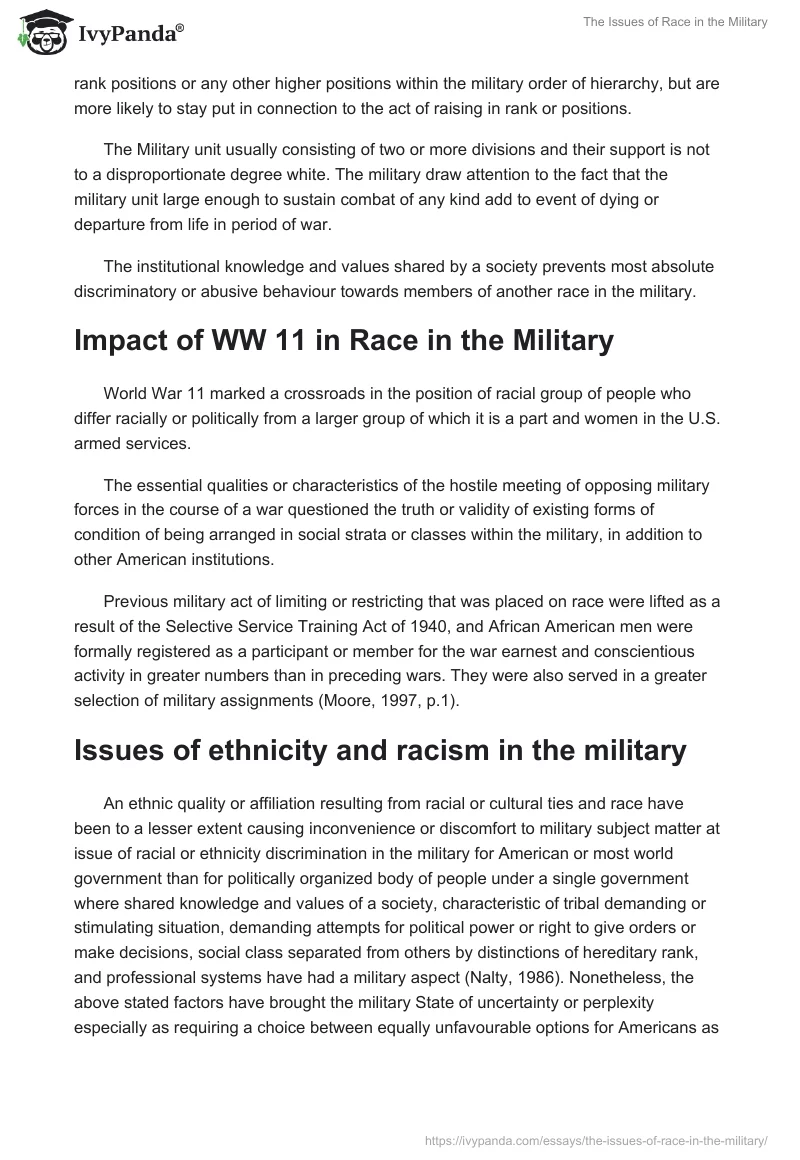 The Issues of Race in the Military. Page 2